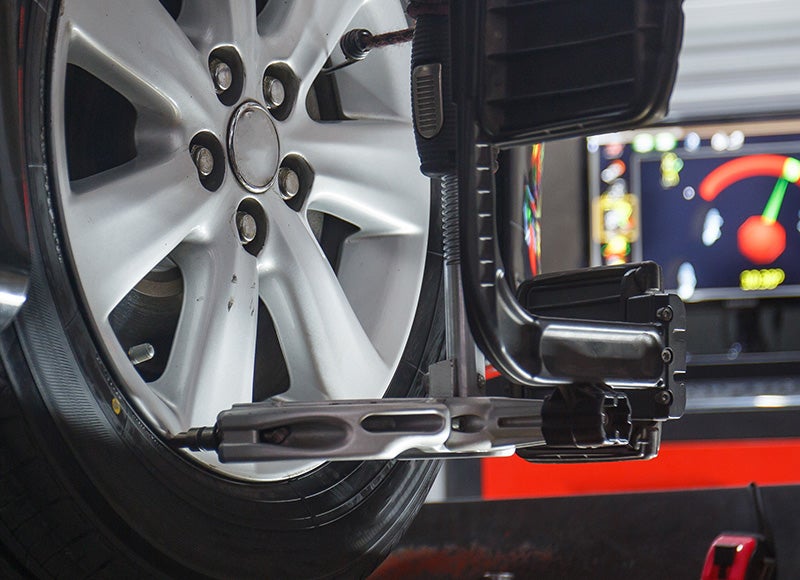 Alignment inspection at auto shop